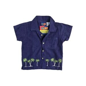 My Pal Boys Hawaiian Shirt  Navy Blue 2 T Palm